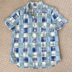 J Crew Popover Plaid Tunic Shirt